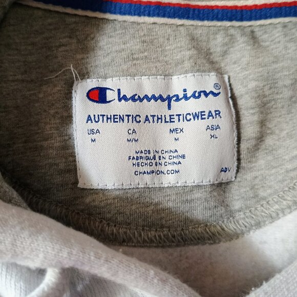 EUC: Champion Medium White Powerblend Script Logo Hoodie - Picture 3 of 4
